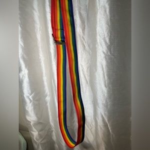 Plus Size Rainbow Striped Silver Adjustable Buckle Pride Parade Strap Belt